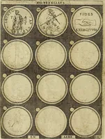 An illustration from Omnivm Caesarvm verissimae imagines ex antiqvis nvmismatis desvmptae : addita per brevi cvivsque vitae descriptiones ac diligenti eorvm, qvae reperiri potvervnt nvmismatvm, aversae partis delineatione. Libri primi (1554)