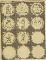 An illustration from Omnivm Caesarvm verissimae imagines ex antiqvis nvmismatis desvmptae : addita per brevi cvivsque vitae descriptiones ac diligenti eorvm, qvae reperiri potvervnt nvmismatvm, aversae partis delineatione. Libri primi (1554)