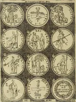 An illustration from Omnivm Caesarvm verissimae imagines ex antiqvis nvmismatis desvmptae : addita per brevi cvivsque vitae descriptiones ac diligenti eorvm, qvae reperiri potvervnt nvmismatvm, aversae partis delineatione. Libri primi (1554)