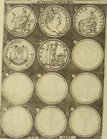 An illustration from Omnivm Caesarvm verissimae imagines ex antiqvis nvmismatis desvmptae : addita per brevi cvivsque vitae descriptiones ac diligenti eorvm, qvae reperiri potvervnt nvmismatvm, aversae partis delineatione. Libri primi (1554)