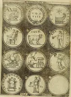 An illustration from Omnivm Caesarvm verissimae imagines ex antiqvis nvmismatis desvmptae : addita per brevi cvivsque vitae descriptiones ac diligenti eorvm, qvae reperiri potvervnt nvmismatvm, aversae partis delineatione. Libri primi (1554)