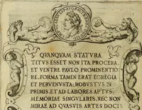 An illustration from Omnivm Caesarvm verissimae imagines ex antiqvis nvmismatis desvmptae : addita per brevi cvivsque vitae descriptiones ac diligenti eorvm, qvae reperiri potvervnt nvmismatvm, aversae partis delineatione. Libri primi (1554)