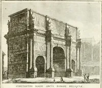 An illustration from Calcografia di Roma, ovvero, Le piante, vendute, piazze, chiese, palazzi, bassirilievi, statue ed altri monumenti antichi e moderni di questra superba citta' : incisi in rame e divisi in vari volumi (1779)