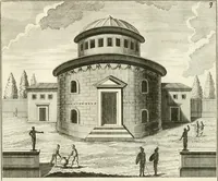 An illustration from Calcografia di Roma, ovvero, Le piante, vendute, piazze, chiese, palazzi, bassirilievi, statue ed altri monumenti antichi e moderni di questra superba citta' : incisi in rame e divisi in vari volumi (1779)