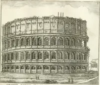 An illustration from Calcografia di Roma, ovvero, Le piante, vendute, piazze, chiese, palazzi, bassirilievi, statue ed altri monumenti antichi e moderni di questra superba citta' : incisi in rame e divisi in vari volumi (1779)