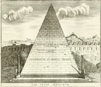An illustration from Calcografia di Roma, ovvero, Le piante, vendute, piazze, chiese, palazzi, bassirilievi, statue ed altri monumenti antichi e moderni di questra superba citta' : incisi in rame e divisi in vari volumi (1779)