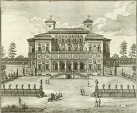 An illustration from Calcografia di Roma, ovvero, Le piante, vendute, piazze, chiese, palazzi, bassirilievi, statue ed altri monumenti antichi e moderni di questra superba citta' : incisi in rame e divisi in vari volumi (1779)