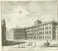 Picture 42 of 50 from Calcografia di Roma, ovvero, Le piante, vendute, piazze, chiese, palazzi, bassirilievi, statue ed altri monumenti antichi e moderni di questra superba citta' : incisi in rame e divisi in vari volumi (1779), leaf 86