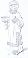 An illustration from The calendar of the Anglican Church illustrated : with brief accounts of the saints who have churches dedicated in their names, or whose images are most frequently met with in England : the early christian and medieval symbols : and an index of emblems (1851)