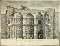 An illustration from Camera ed inscrizioni sepulcrali de' liberti, servi, ed ufficiali della casa di Augusto scoperte nella via Appia, ed illustrate con le annotazioni (1727)