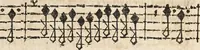 Picture 26 of 121 from Canto harmonico : in cinque parti diviso, col quale si può arriuare alla perfetta cognitione del canto fermo (1690), leaf 250