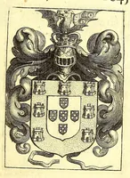 An illustration from Capitulos gerais a presentados a el Rey D. Ioão Nosso Senhor IIII. deste nome, XIIII. Rey de Portugal, : nas Cortes celebradas em Lisboa com os tres estados em 28. de ianeiro de 1641. Com suas repostas de 12. de sete[m]bro do anno de 1642, No 2. do seu Reynado, & 38. de sua idade. Com as replicas, repostas, & declaraços dellas em 1645. Por mandado de S.M. & ordem do D. Thome Pinheiro da Veiga do seu Conselho, dezembargador do paço, & procurador da coroa (1645)