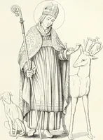 An illustration from Caractâeristiques des saints dans l'art populaire (1867)