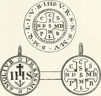 An illustration from Caractâeristiques des saints dans l'art populaire (1867)