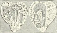 An illustration from Caractâeristiques des saints dans l'art populaire (1867)