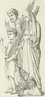 An illustration from Caractâeristiques des saints dans l'art populaire (1867)
