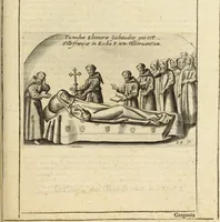 An illustration from Caractâeristiques des saints dans l'art populaire (1867)