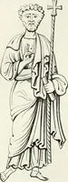 An illustration from Caractâeristiques des saints dans l'art populaire (1867)