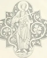 An illustration from Caractâeristiques des saints dans l'art populaire (1867)