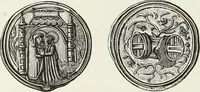 An illustration from Caractâeristiques des saints dans l'art populaire (1867)