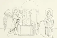 An illustration from Caractâeristiques des saints dans l'art populaire (1867)