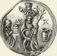 An illustration from Caractâeristiques des saints dans l'art populaire (1867)