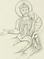 An illustration from Caractâeristiques des saints dans l'art populaire (1867)