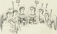 An illustration from Caractâeristiques des saints dans l'art populaire (1867)