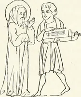 An illustration from Caractâeristiques des saints dans l'art populaire (1867)