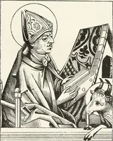 An illustration from Caractâeristiques des saints dans l'art populaire (1867)