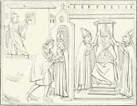 An illustration from Caractâeristiques des saints dans l'art populaire (1867)