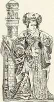 An illustration from Caractâeristiques des saints dans l'art populaire (1867)