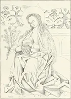 An illustration from Caractâeristiques des saints dans l'art populaire (1867)