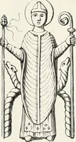 An illustration from Caractâeristiques des saints dans l'art populaire (1867)