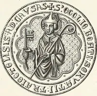 An illustration from Caractâeristiques des saints dans l'art populaire (1867)
