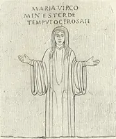 An illustration from Caractâeristiques des saints dans l'art populaire (1867)
