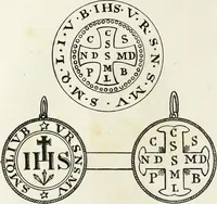 An illustration from Caractâeristiques des saints dans l'art populaire (1867)
