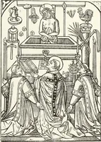 An illustration from Caractâeristiques des saints dans l'art populaire (1867)