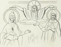 An illustration from Caractâeristiques des saints dans l'art populaire (1867)
