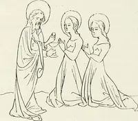 An illustration from Caractâeristiques des saints dans l'art populaire (1867)