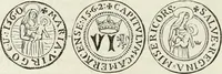 An illustration from Caractâeristiques des saints dans l'art populaire (1867)