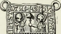 An illustration from Caractâeristiques des saints dans l'art populaire (1867)