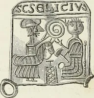 An illustration from Caractâeristiques des saints dans l'art populaire (1867)