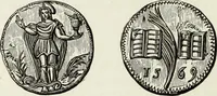 An illustration from Caractâeristiques des saints dans l'art populaire (1867)