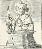 An illustration from Caractâeristiques des saints dans l'art populaire (1867)