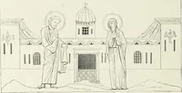 An illustration from Caractâeristiques des saints dans l'art populaire (1867)