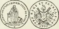 An illustration from Caractâeristiques des saints dans l'art populaire (1867)