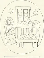 An illustration from Caractâeristiques des saints dans l'art populaire (1867)