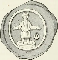 An illustration from Caractâeristiques des saints dans l'art populaire (1867)