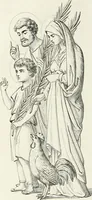 An illustration from Caractâeristiques des saints dans l'art populaire (1867)